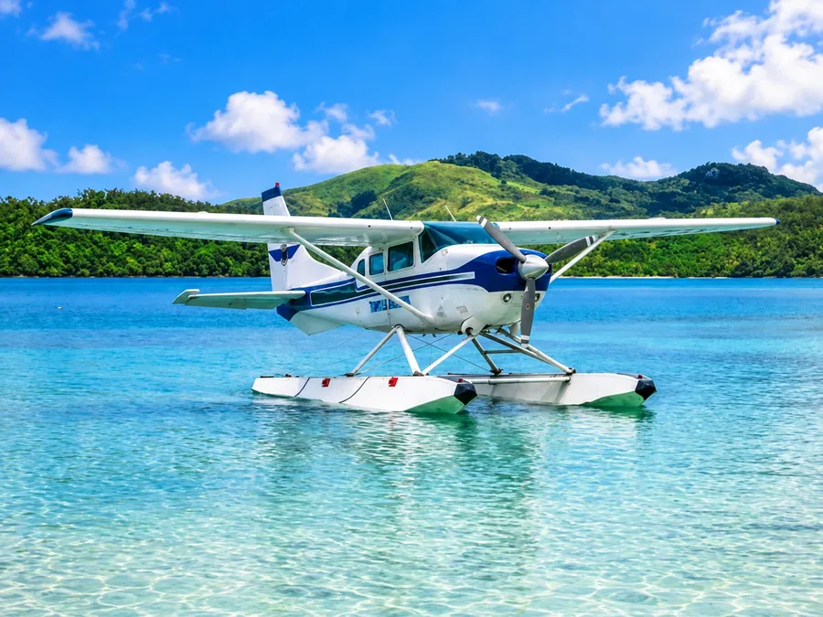 A Cessna Grand Caravan EX Amphibian seaplane on floats